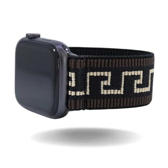 Elastic Watch Band For Apple - All Series | Models 1 8, Se, Ultra Brown Black Greek Roman