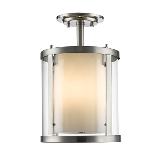 Avery Home Lighting Willow Brushed Nickel 3-light Semi-Flush Mount - Silver