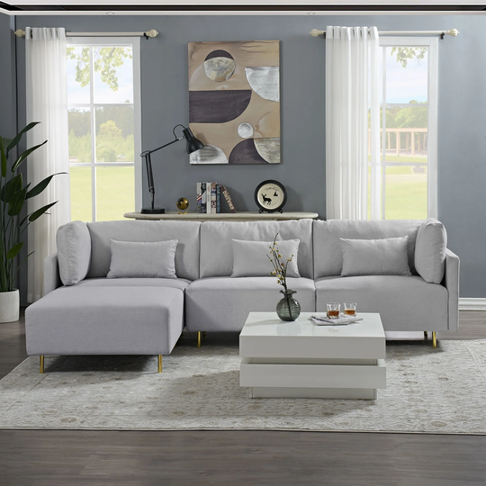 Modern Luxury Sectional Sofa Couch Quality Upholstery L Shape Sofa