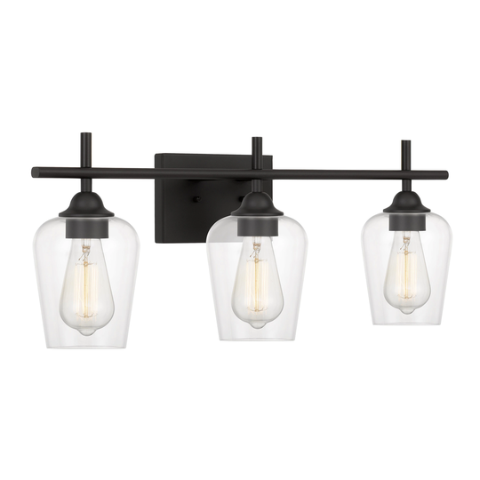 Bacchus 3-Light Graphite Vanity Light 6.75" x24"x 9.75" - Standard Size