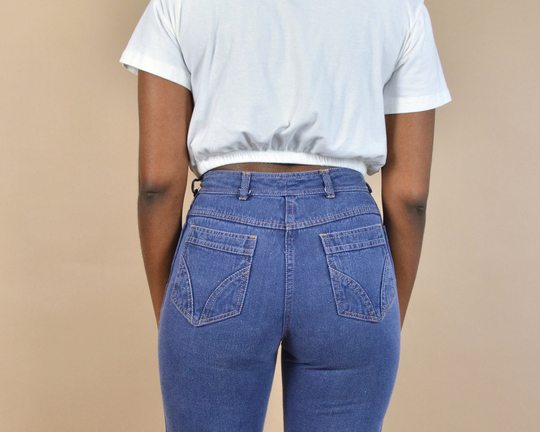 Sears Size 26 Vintage 70S/80S Denim Petite Flare Jeans