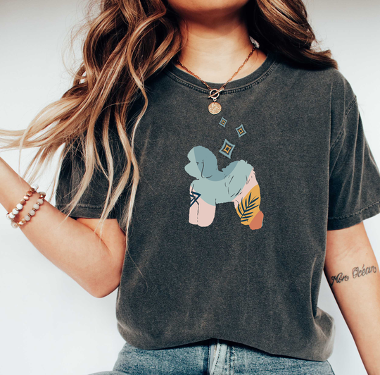 Comfort Colors Boho Shirt, Bichon Frise Top, T-Shirt, Comfy Oversized Dog Lover, Gift
