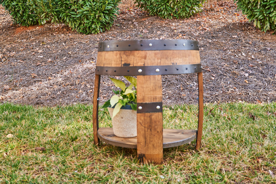 Half Whiskey Barrel Side Table - End