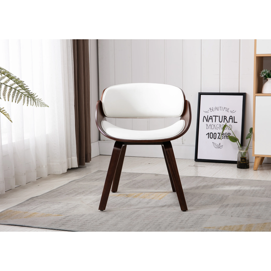 Home Beyond White Synthetic Leather Leisure Chair - 24.8'' H x 16'' W x 20.8'' D
