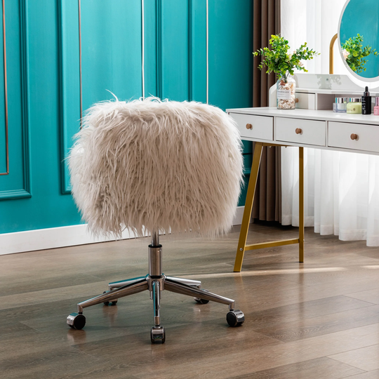 Faux fur home office chair
