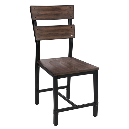 Mariatu Side Chair (Set-2), Oak (2Pc/1Ctn), Wooden Seat & Back