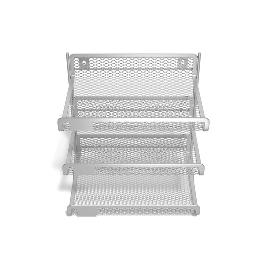 TRU RED 3-Compartment Silver Wire Mesh File Organizer - 13.38" x 13.78" x 11.22"
