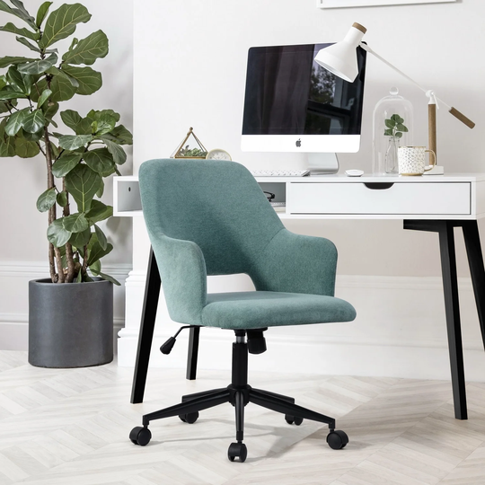 Home Office Stylish Task Chair Height Adjustable Rolling Fabric Home Office Chair