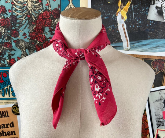 Vintage 1950S Red Cotton Fast Color Wpl 209 USA Bandana Handkerchief, Bandana, 50S Hanky, Color, Turkey