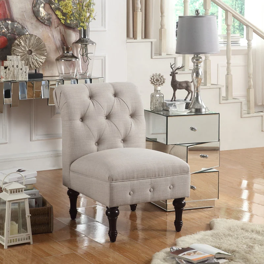 Rosevera LaGuardia Slipper Chair, Chesterfield, Armlesschair