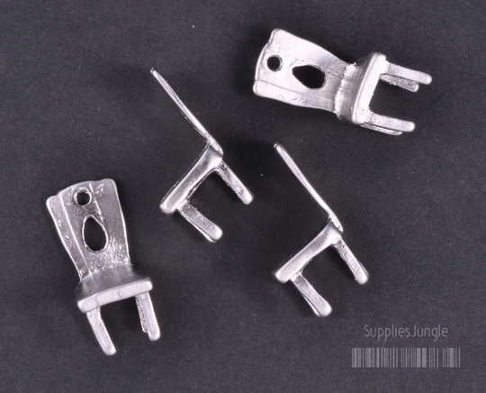 P312-Mr// Matt Rhodium Plate Small Chair Pendant, 4Pcs