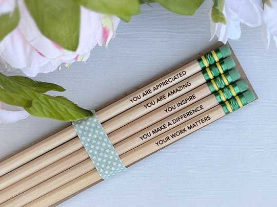 Personalized Pencils, Teacher Appreciation Gift, End Of Year Gift For Teachers, Custom Engraved Pencil Set
