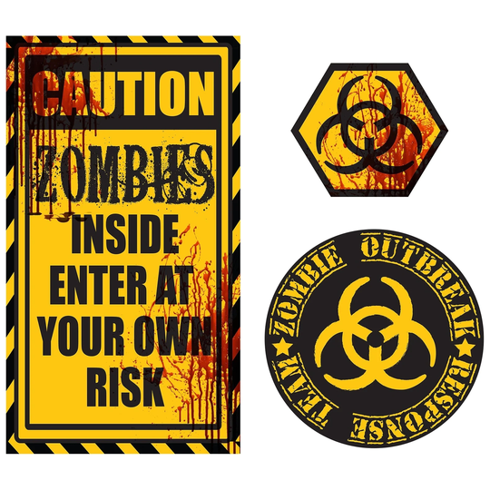 Caution Zombies Wall Quote
