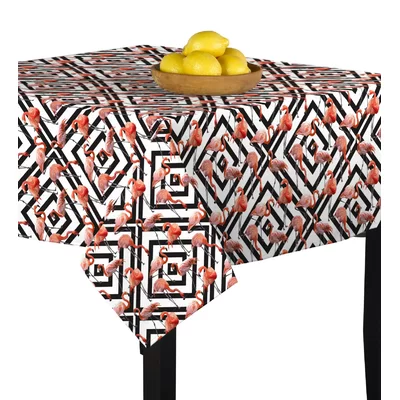 Pencil Flamingos in Diamonds Tablecloth