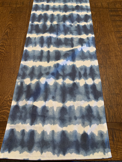 Shadow Peacoat Blue Canvas Linen Table Runner, Various Lengths