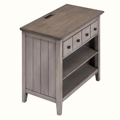 1-Drawer Storage Nightstand With Open Shelves