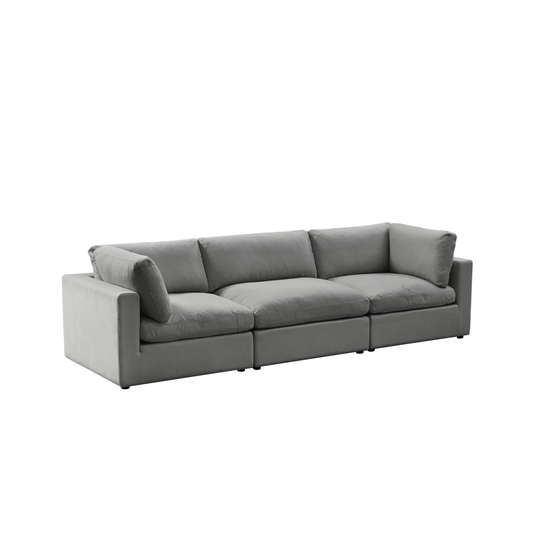 Braeden Modular 3-Seat Linen Upholstered Sofa For Living Room