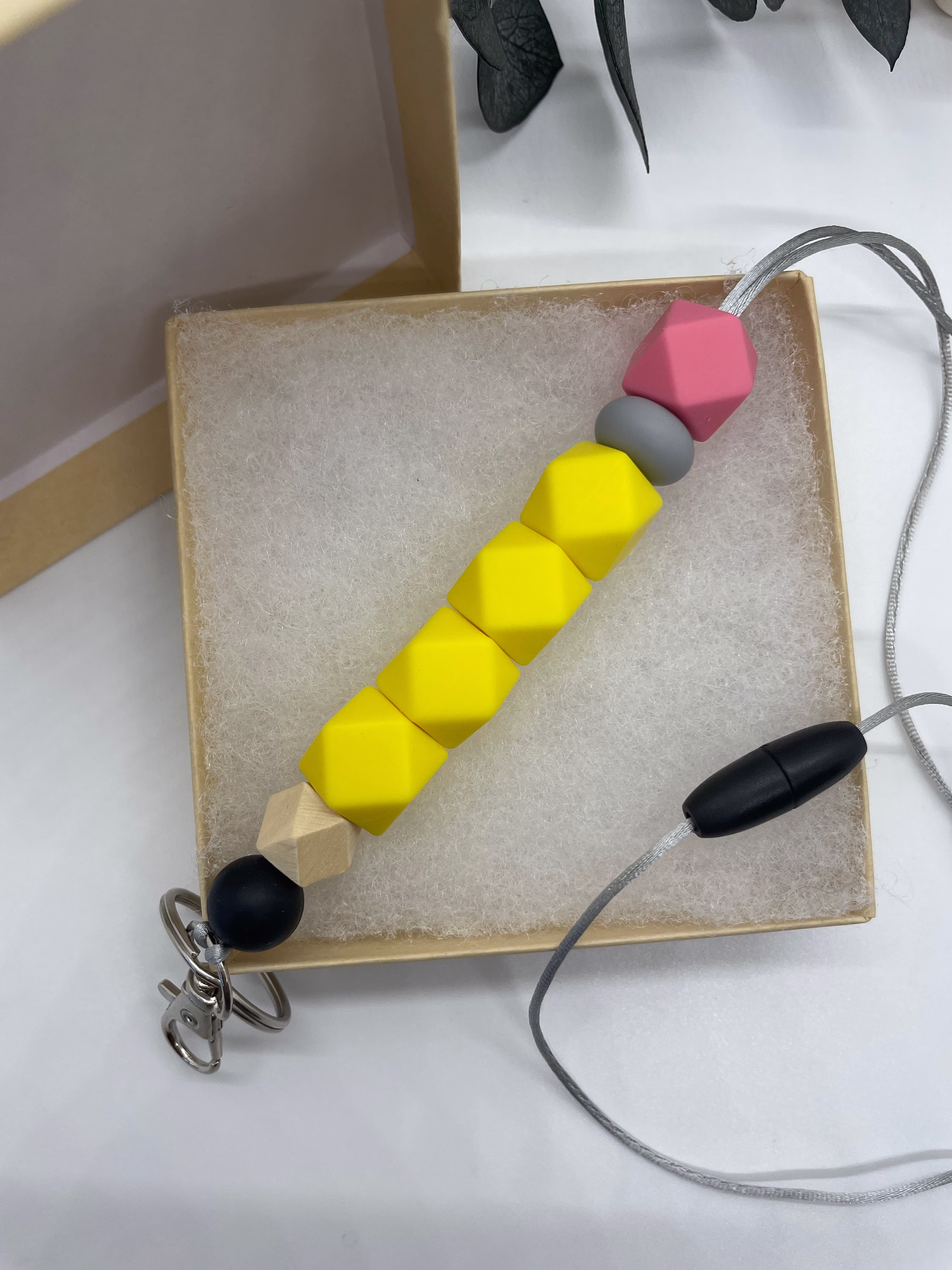 Pencil Silicone Bead Lanyard // Teacher Student Lanyard// Keychain