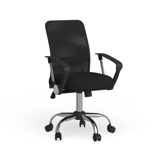 Mid-Back Mesh Swivel Task Office Chair with Lumbar Support Band and Arms
