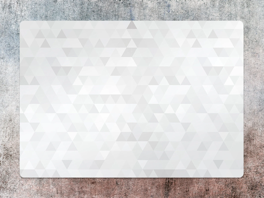 Light Triangles Chair Mat, White Splat Gray Vinyl Floor Geometric Protective Flooring, Comfort Mat