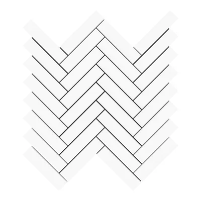 Bianco Dolomite Marble Herringbone Mosaic Wall & Floor Tile