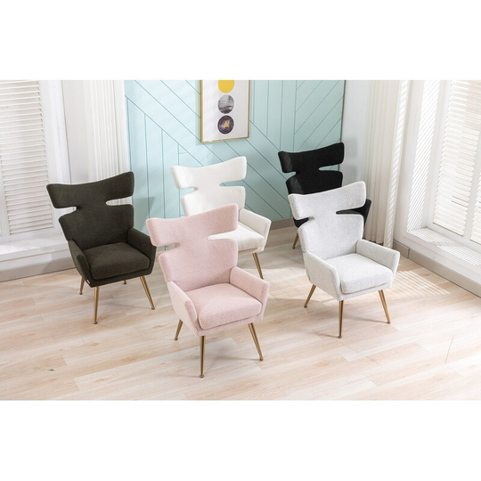 Fabric Accent Chair ,Leisure Chair with Golden Feet