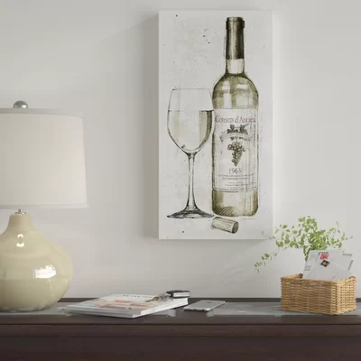 'Pencil Wine II' Painting Print on Wrapped Canvas