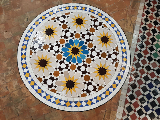Handmade Moroccan Mosaic Table, Customizable Outdoor/Indoor Table, Roses Art Mosaic, Antique Home Decor