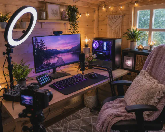 The tech corner every she shed needs: setting up for streaming, games and quiet screen time